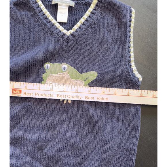 Janie And Jack Summer Boys Frog Navy Cotton Vest 5T - Picture 4 of 5